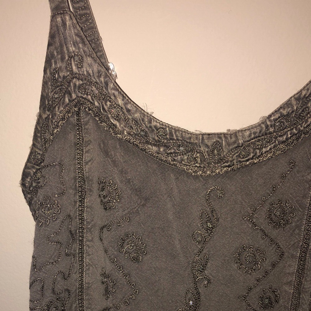 Olive Embroidered Tank